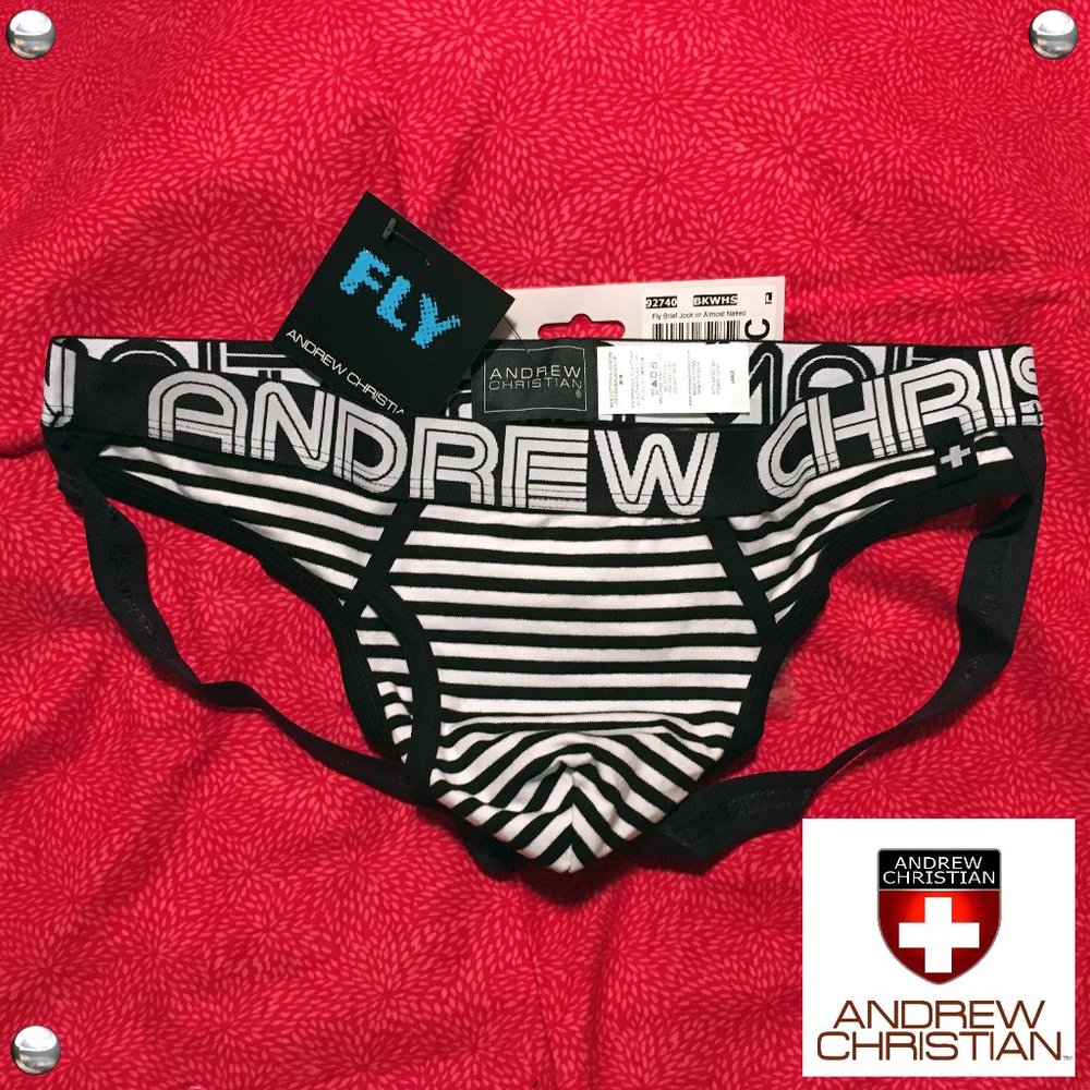Andrew Christian Fly Brief Jock w Almost Naked, Size LARGE 🆕🩲